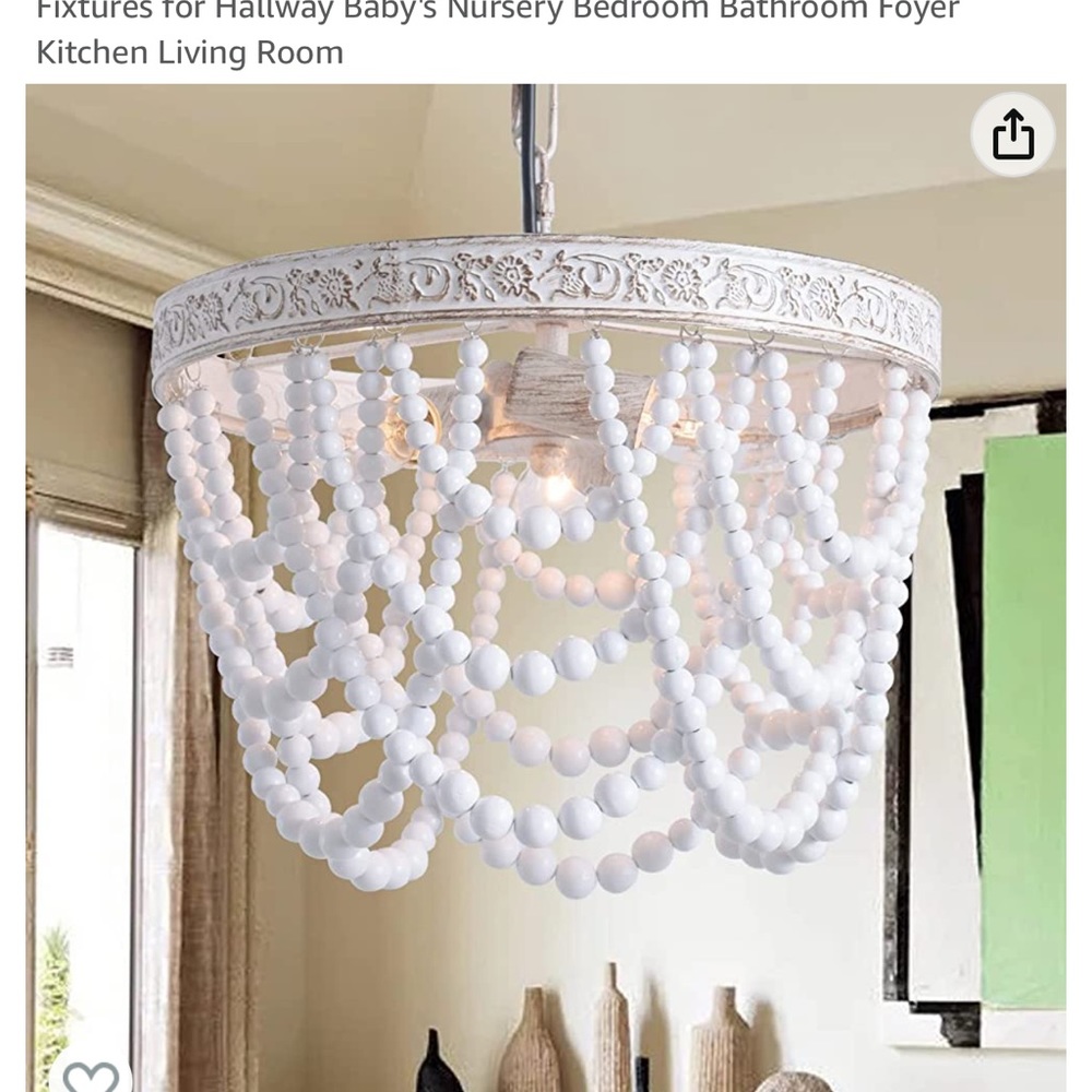 COPY - NIB BOHO or farmhouse bead chandelier light